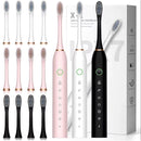 Escova Dental Elétrica USB Carga 6 Engrenagem À Prova D'água 4 Escovas Cabeças De Substituição