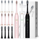 Escova Dental Elétrica USB Carga 6 Engrenagem À Prova D'água 4 Escovas Cabeças De Substituição