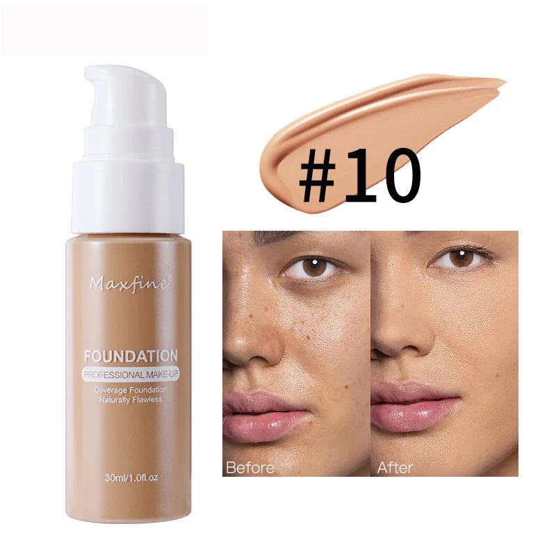 Base Líquida Profissional – Alta Cobertura, Resistente à Água e ao Suor, com Efeito Corretivo Impecável ✨