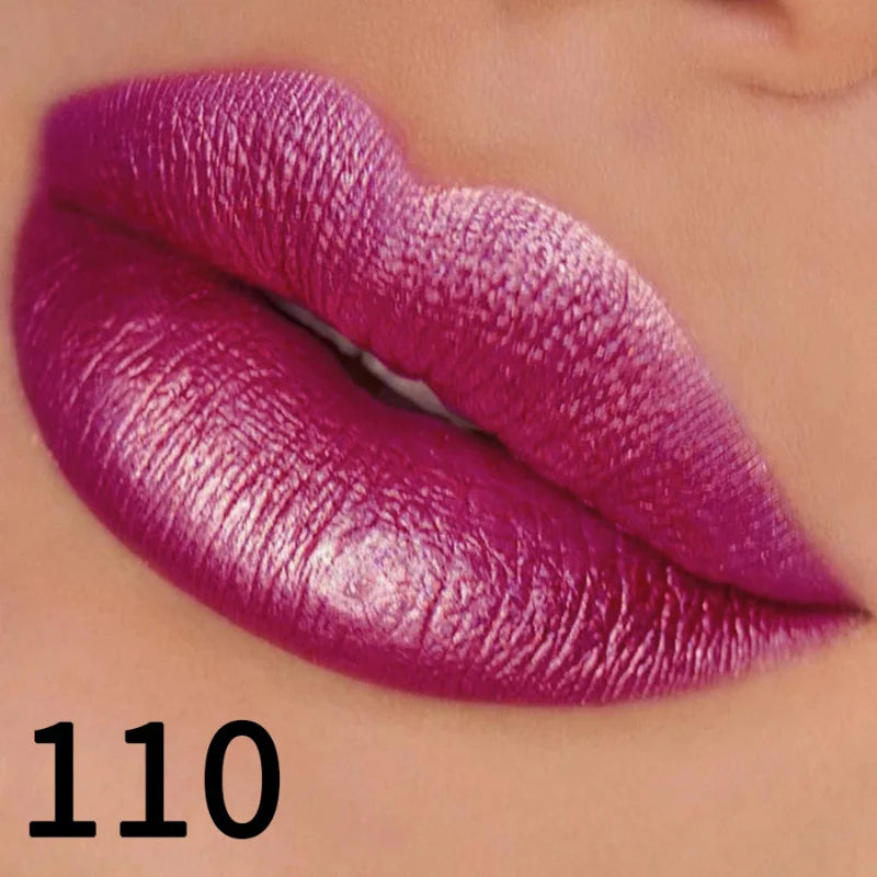 Batom Metálico Brilhante com Glitter