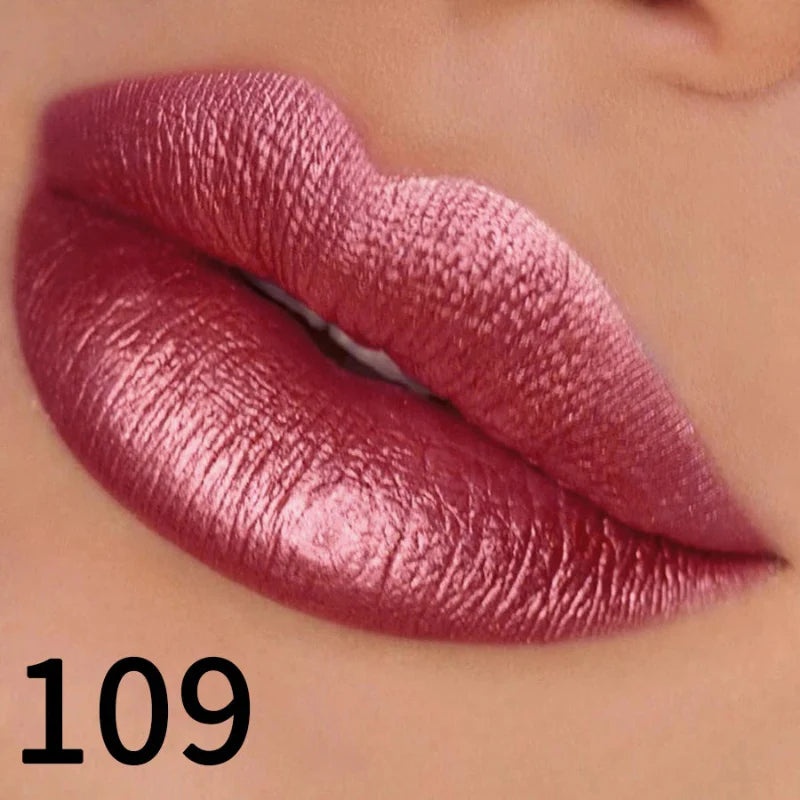 Batom Metálico Brilhante com Glitter