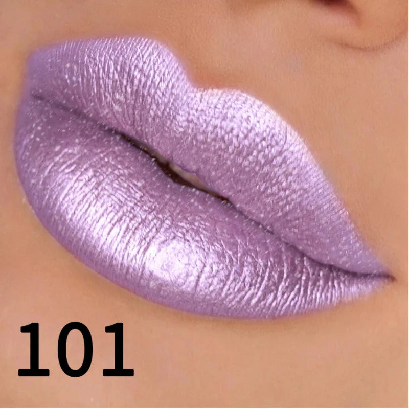 Batom Metálico Brilhante com Glitter