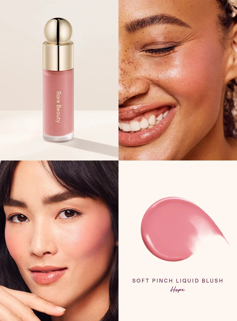 Blush Líquido RARE Beauty 3 em 1 – Rosto, Lábios e Olhos com Efeito Natural e à Prova D’Água