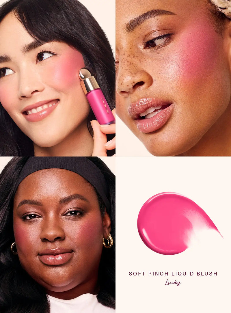 Blush Líquido RARE Beauty 3 em 1 – Rosto, Lábios e Olhos com Efeito Natural e à Prova D’Água