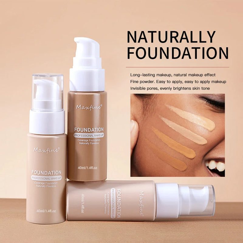Base Líquida Profissional – Alta Cobertura, Resistente à Água e ao Suor, com Efeito Corretivo Impecável ✨
