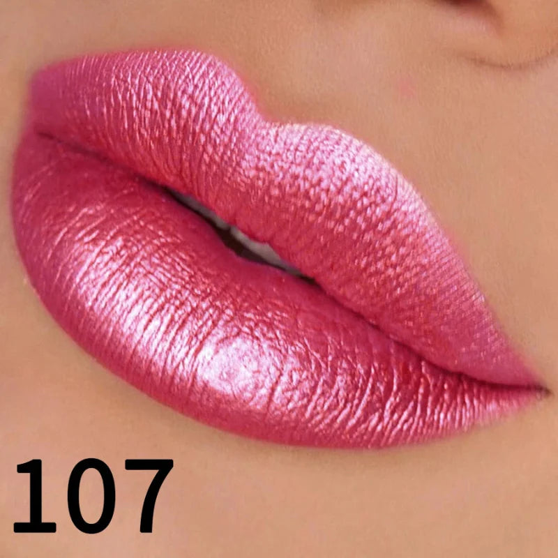 Batom Metálico Brilhante com Glitter