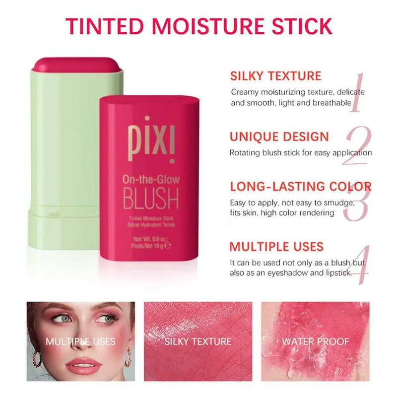 Pixi Batom & Blush Cremoso 2 em 1 – Toque Sedoso, Acabamento Fosco Natural, Ideal para Lábios e Maçãs do Rosto