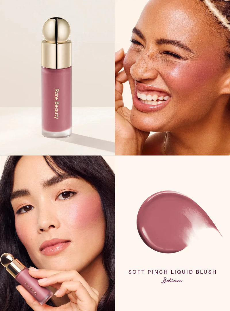 Blush Líquido RARE Beauty 3 em 1 – Rosto, Lábios e Olhos com Efeito Natural e à Prova D’Água