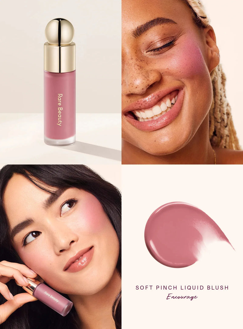 Blush Líquido RARE Beauty 3 em 1 – Rosto, Lábios e Olhos com Efeito Natural e à Prova D’Água