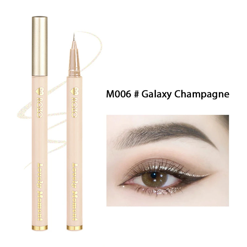 Delineador Líquido Ultra Fino Diamond Glitter – Preto e Marrom | À Prova d’Água, Secagem Rápida e Longa Duração