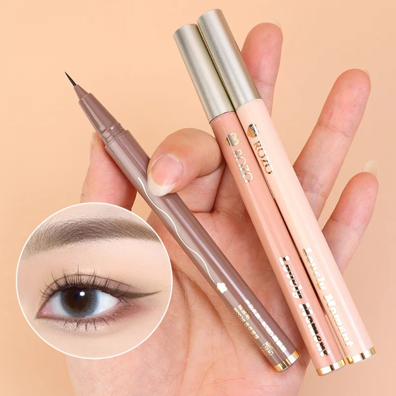Delineador Líquido Ultra Fino Diamond Glitter – Preto e Marrom | À Prova d’Água, Secagem Rápida e Longa Duração