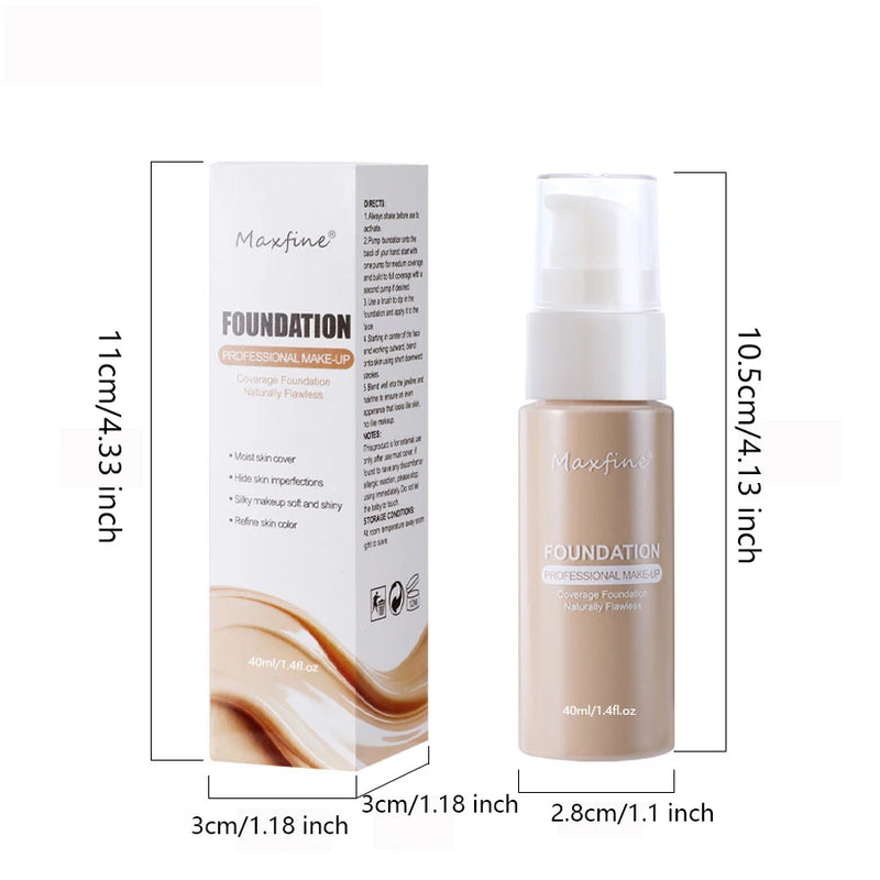 Base Líquida Profissional – Alta Cobertura, Resistente à Água e ao Suor, com Efeito Corretivo Impecável ✨