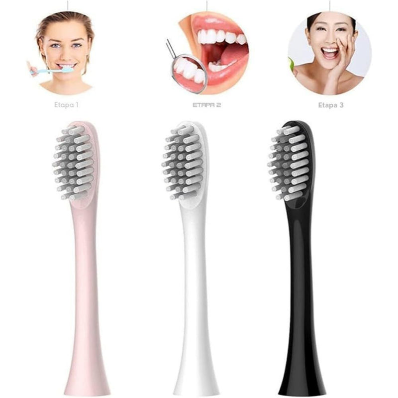 Escova Dental Elétrica USB Carga 6 Engrenagem À Prova D'água 4 Escovas Cabeças De Substituição