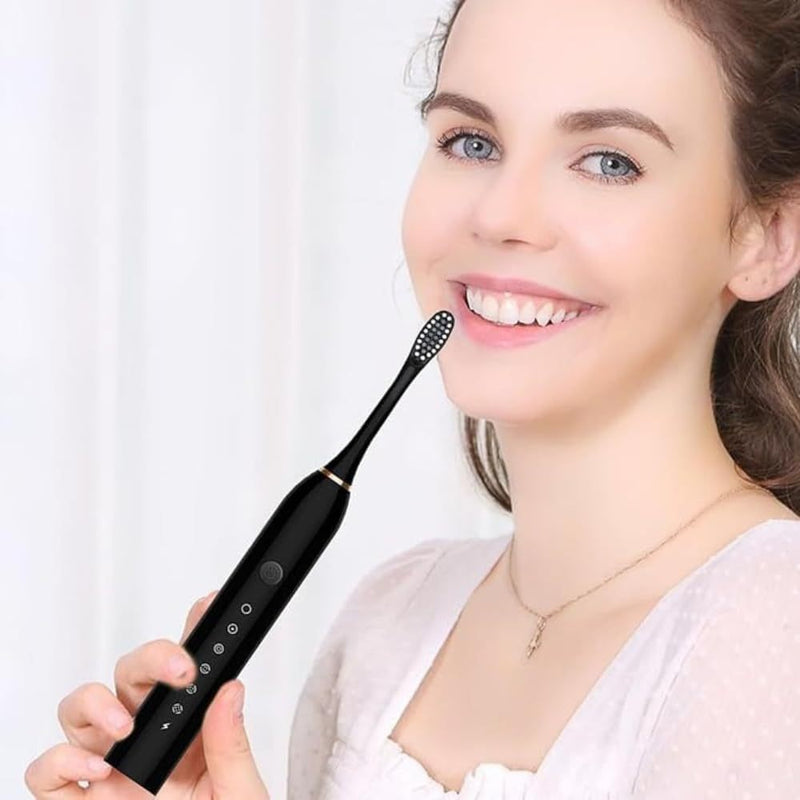 Escova Dental Elétrica USB Carga 6 Engrenagem À Prova D'água 4 Escovas Cabeças De Substituição